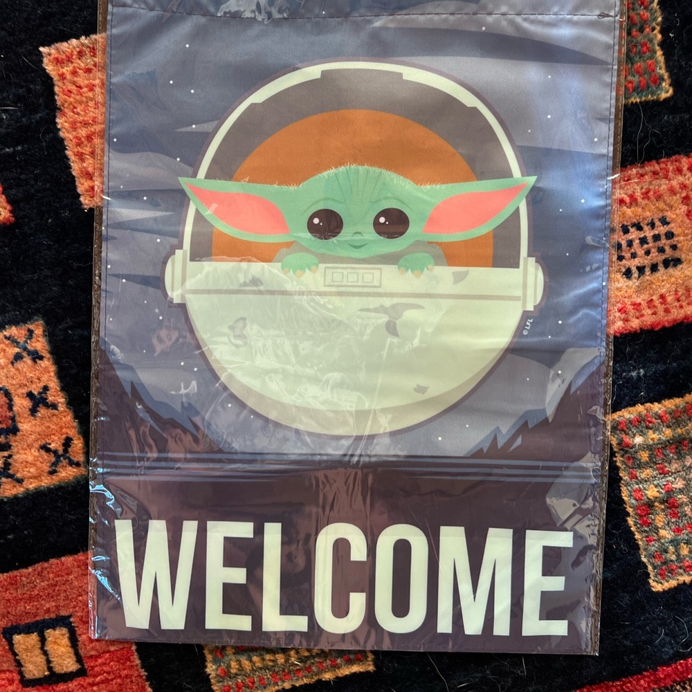 Baby Yoda Welcome Garden Flag NWT